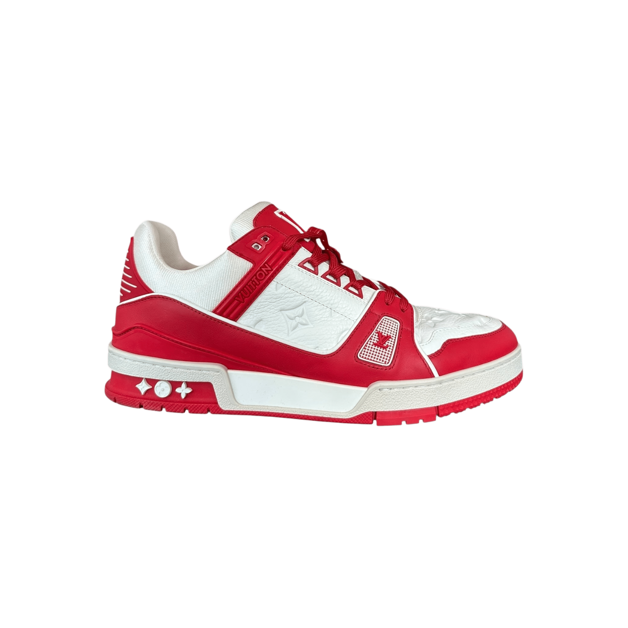 Louis Vuitton Product Red & White Monogram Trainers - Morely TrendsLouis Vuitton Type here:)