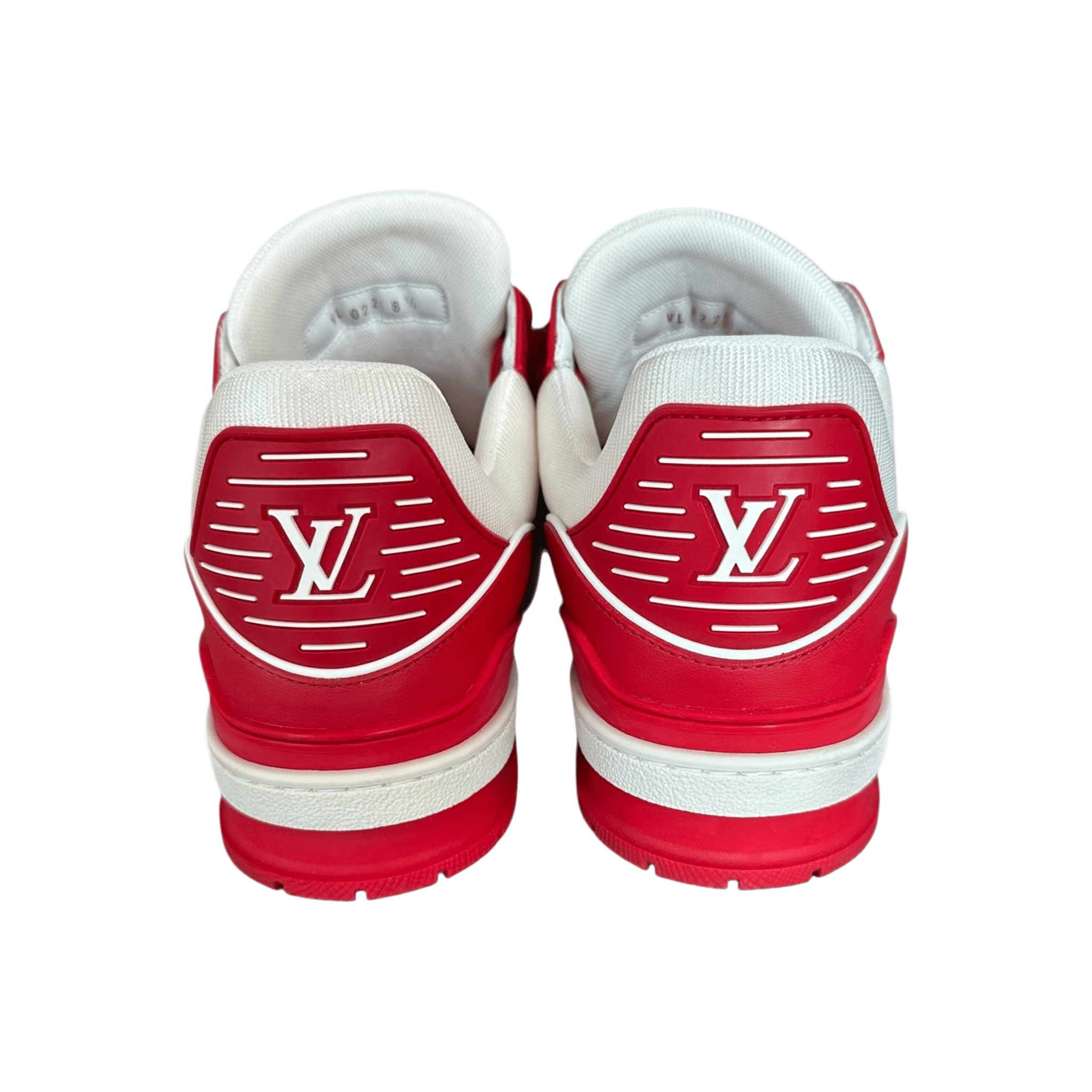 Louis Vuitton Product Red & White Monogram Trainers - Morely TrendsLouis Vuitton Type here:)