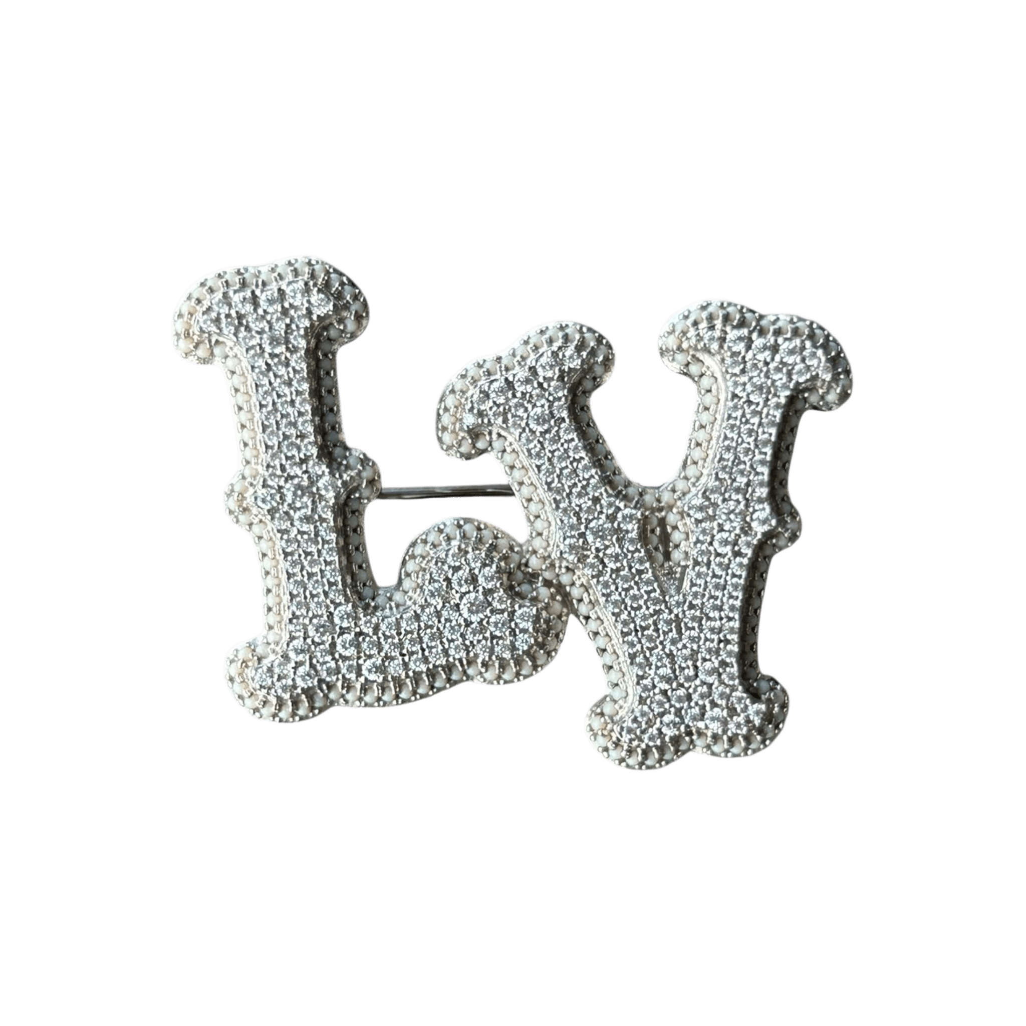 Louis Vuitton Silver & Crystal LV Ranch Brooch - Morely TrendsLouis Vuitton Type here:)