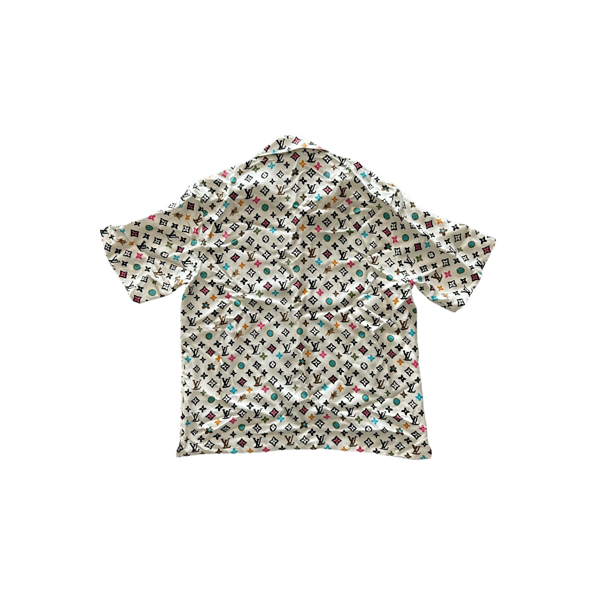 Louis Vuitton Tyler Cream Multicolor Monogram Silk Button Up Shirt - Morely TrendsLouis Vuitton Type here:)