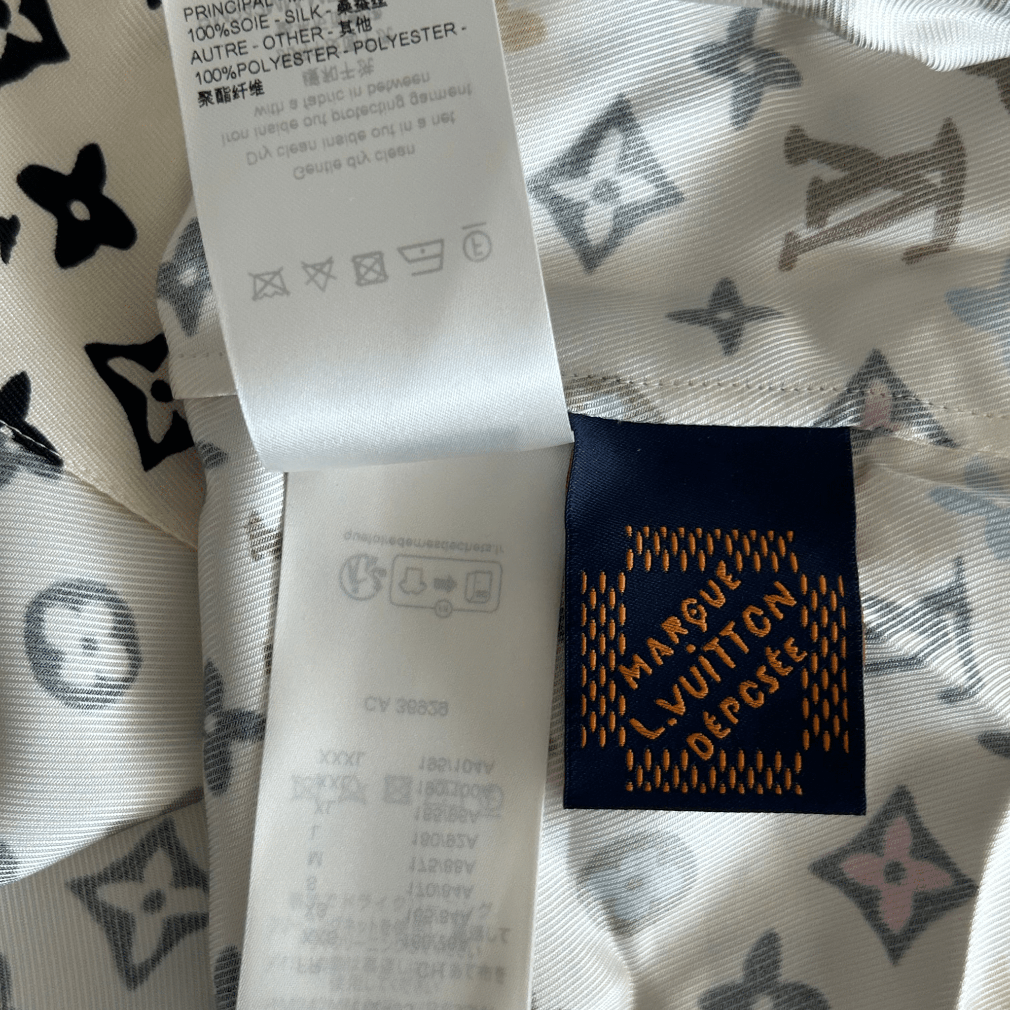 Louis Vuitton Tyler Cream Multicolor Monogram Silk Button Up Shirt - Morely TrendsLouis Vuitton Type here:)