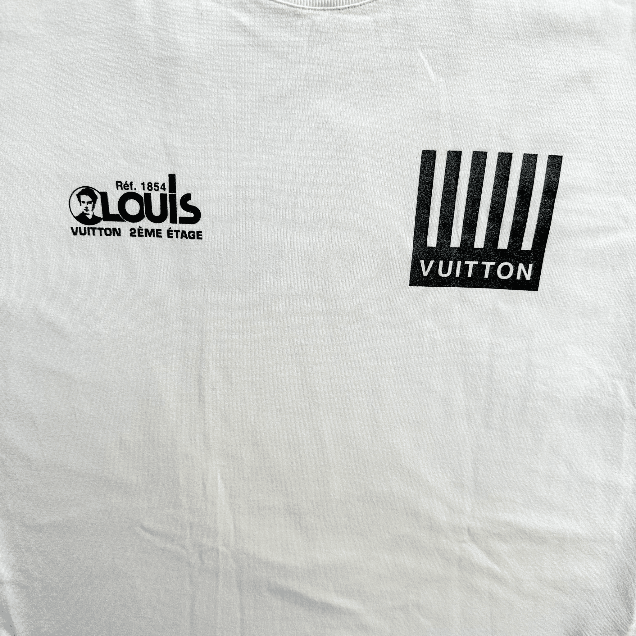 Louis Vuitton White Barcode Logo Tee - Morely TrendsLouis Vuitton Type here:)
