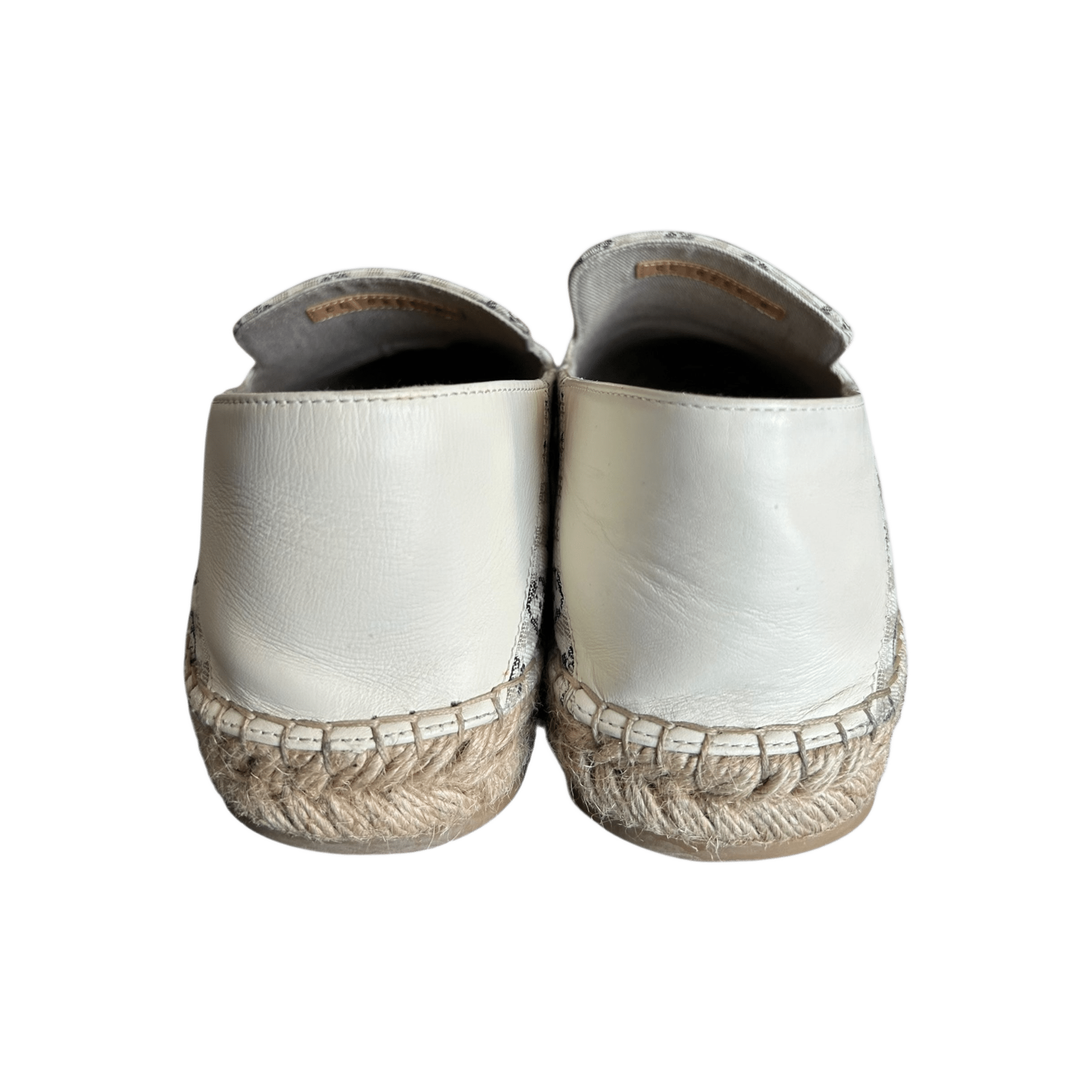 Louis Vuitton White & Beige Bidart Striped Monogram Espadrilles - Morely TrendsLouis Vuitton Type here:)
