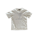 Louis Vuitton White & Blue LV Stitch Logo T-Shirt - Morely TrendsLouis Vuitton Type here:)
