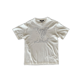 Louis Vuitton White & Blue LV Stitch Logo T-Shirt - Morely TrendsLouis Vuitton Type here:)