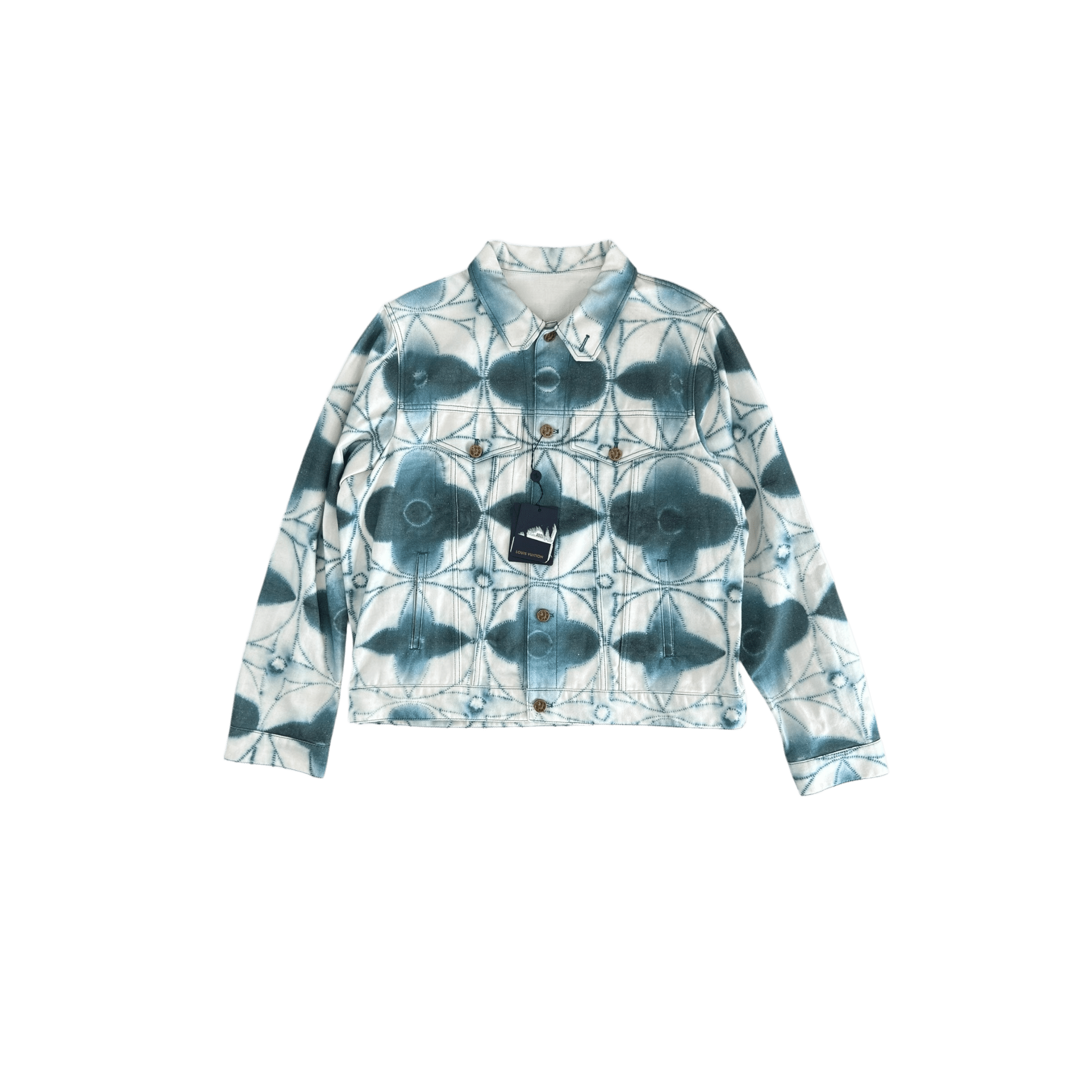 Louis Vuitton White & Blue Shibori Monogram Denim Jacket - Morely TrendsLouis Vuitton Type here:)