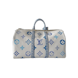Louis Vuitton White & Blue Watercolor Monogram By The Pool Keepall 50 - Morely TrendsLouis Vuitton Type here:)