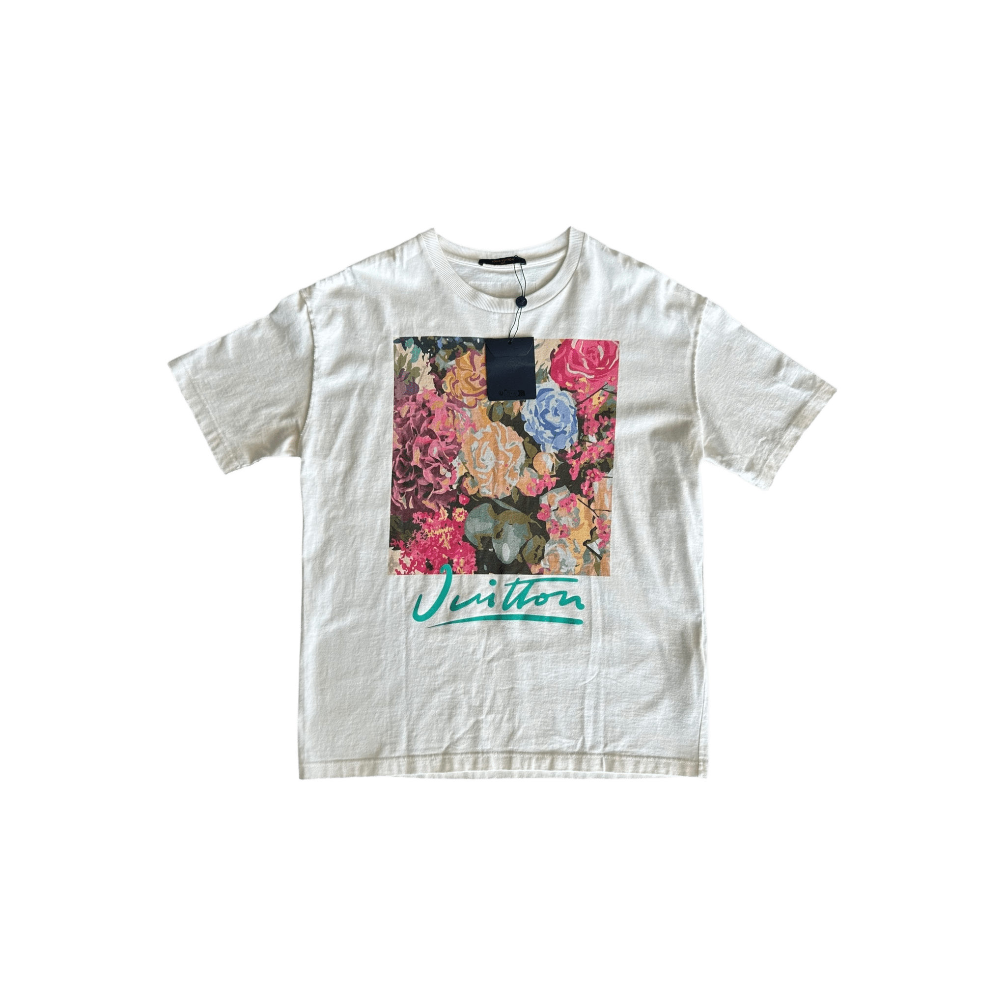 Louis Vuitton White Flower Tapestry T-Shirt - Morely TrendsLouis Vuitton Type here:)