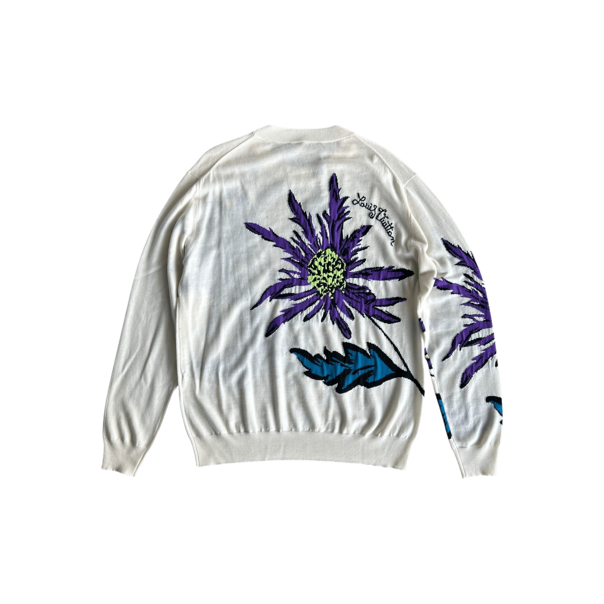 Louis Vuitton White & Multicolor Thistle Knit Sweater - Morely TrendsLouis Vuitton Type here:)