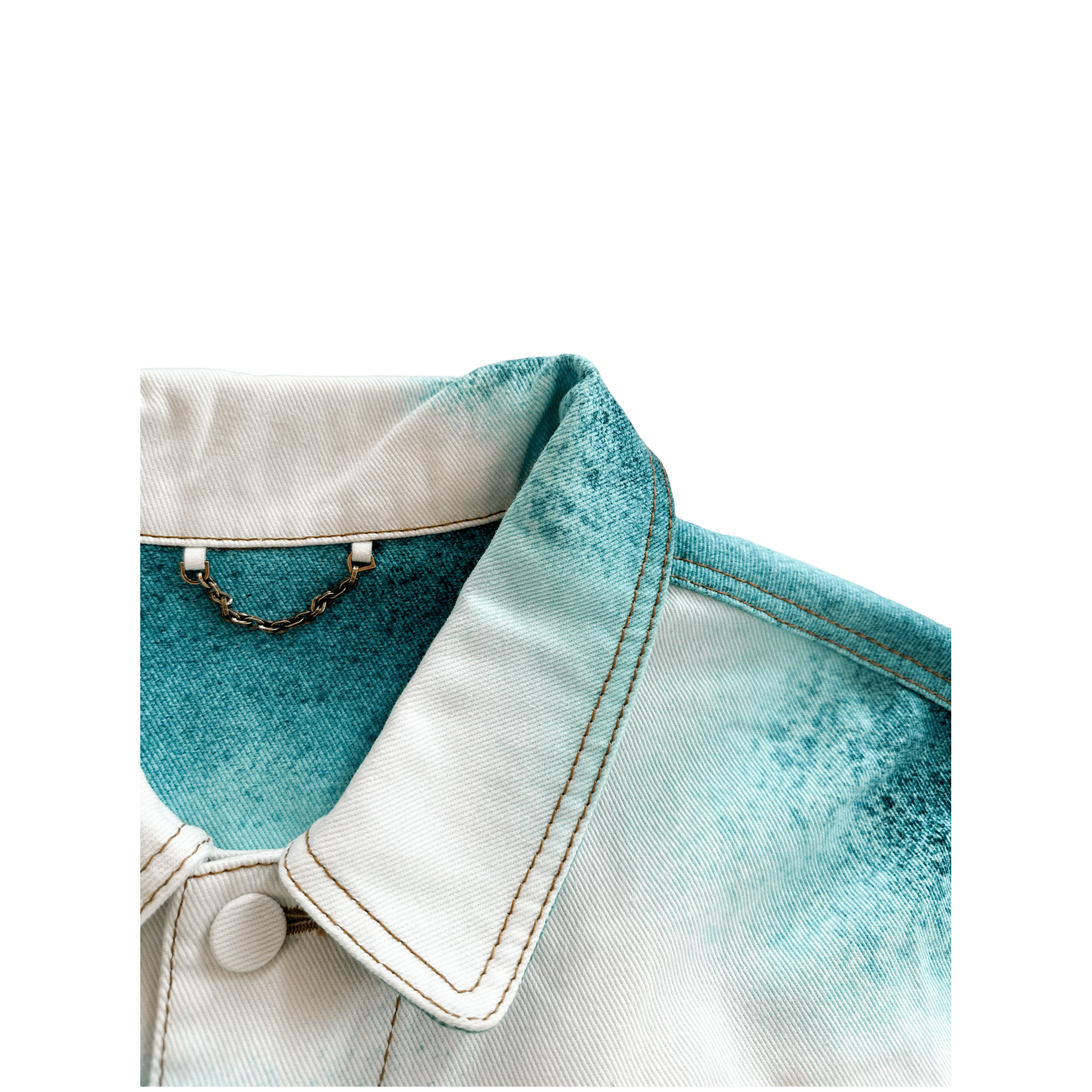 Louis Vuitton White & Turquoise LV Spray Denim Jacket - Morely TrendsLouis Vuitton Type here:)