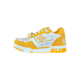 Louis Vuitton Yellow & White Denim Monogram Mesh Trainers - Morely TrendsLouis Vuitton Type here:)