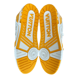 Louis Vuitton Yellow & White Denim Monogram Mesh Trainers - Morely TrendsLouis Vuitton Type here:)