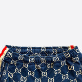 Gucci Navy & White GG Monogram Jacquard Shorts