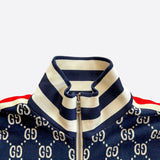 Gucci Blue & White GG Jacquard Monogram Track Jacket