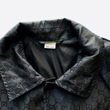 Gucci Black GG Monogram Button Up Jacket