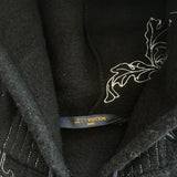 Louis Vuitton Navy & White Flower Embroidered Zip Up Hoodie