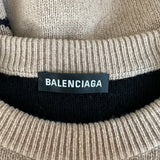 Balenciaga Brown & Black All Over Logo Knit Sweater