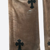 Chrome Hearts Levis Brown & Black Cross Patch Jeans