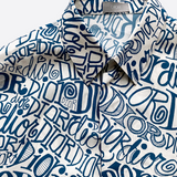 Dior White & Blue Stussy All Over Print Button Up Shirt