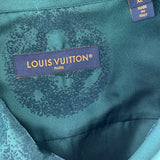 Louis Vuitton Green & Blue Monogram Silk Button Up Shirt