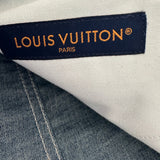 Louis Vuitton Blue & Gold Embroidered Logo Shorts