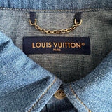 Louis Vuitton Blue & Gold Embroidered Denim Shirt