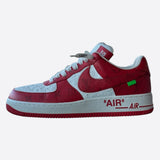 Louis Vuitton Nike Red & White Monogram Air Force 1 Sneakers