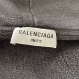 Balenciaga Black & Red Metal Logo Distressed Zip Up Women's Hoodie