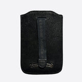 Chrome Hearts Black Leather Fleur Cardholder