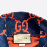 Gucci Navy & Red Chenille GG Monogram Jacquard Track Jacket