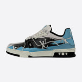 Louis Vuitton Black & Blue Logo Trainers