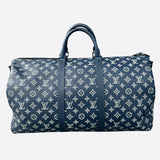 Louis Vuitton Navy & White Monogram Shadow Keepall 50