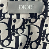 Dior White & Navy Oblique Silk Button Up Shirt