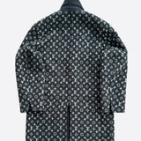 Louis Vuitton Black & Grey Monogram Reversible Wool Peacoat