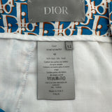 Dior Blue & White Oblique Bermuda Silk Shorts