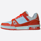 Louis Vuitton Orange & White Monogram Trainers