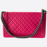 Chanel Hot Pink Quilted Lambskin Medium Boy Bag