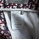 Dior Blue & Red Pixel Oblique Bermuda Silk Shorts