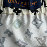 Louis Vuitton Tyler Cream Multicolor Monogram Silk Shorts