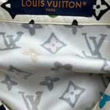 Louis Vuitton Tyler Cream Multicolor Monogram Silk Button Up Shirt