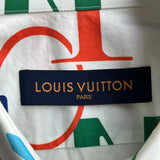 Louis Vuitton White Multicolor Electric Letters Button Up Shirt