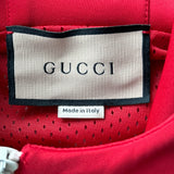 Gucci Green & Red Embossed Logo Anorak Hoodie