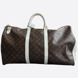 Louis Vuitton NBA Brown & White Monogram Keepall 50