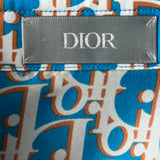 Dior Blue & White Oblique Silk Button Up Shirt