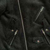 Chrome Hearts Black Shearling Biker Jacket