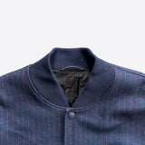 Dior Navy Pinstripe Atelier Embroidered Bomber Jacket