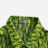 Dior Green & Black Oblique Silk Button Up Shirt