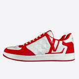 Louis Vuitton Red & White Rivoli Damier Sneakers