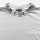 Dior White Floral Motif Logo Mockneck T-Shirt