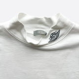 Dior Air Jordan White Embroidered Logo Longsleeve Mockneck T-Shirt